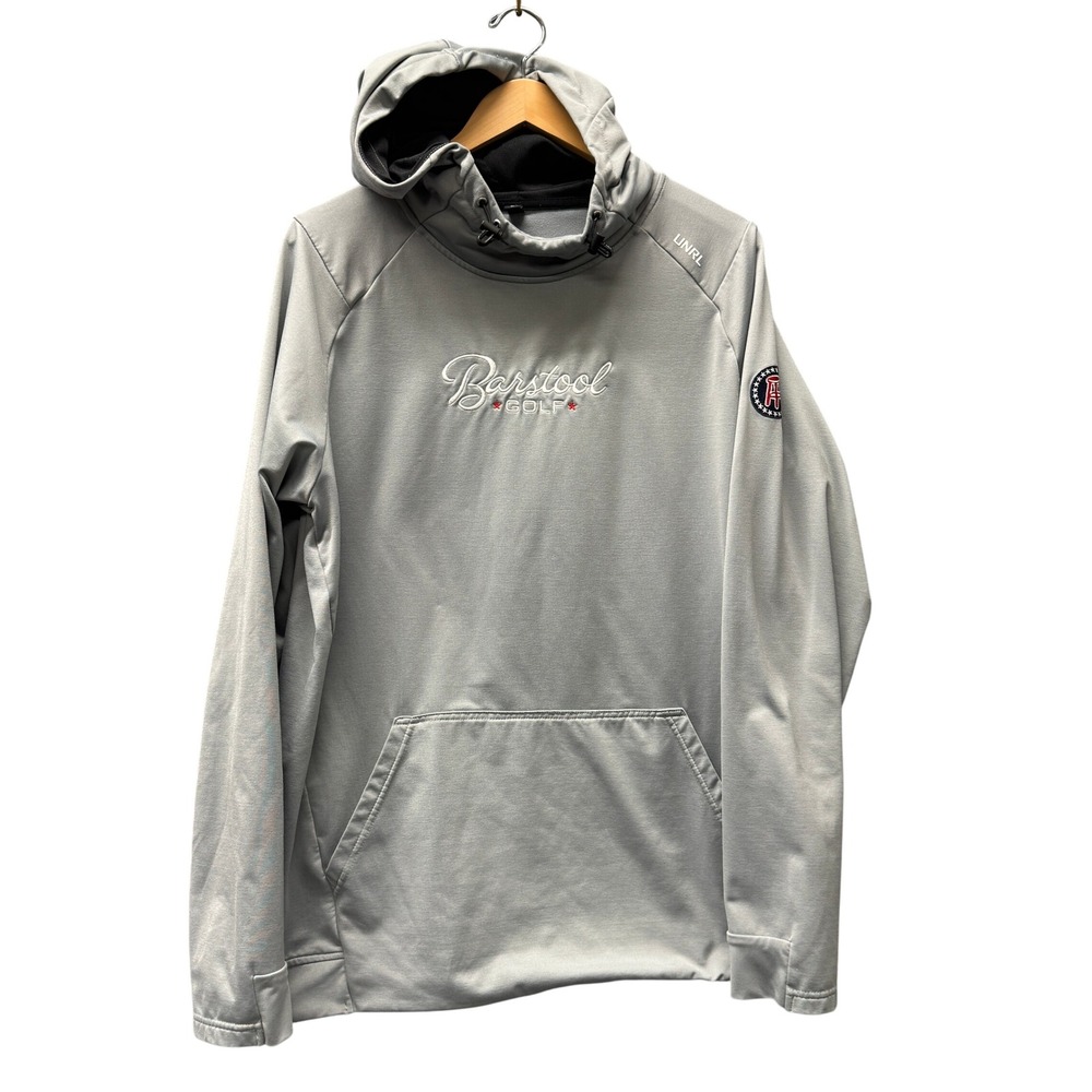 Barstool Golf x UNRL Hoodie Mens Large Gray Pullover Athleisure Kangaroo Pocket
